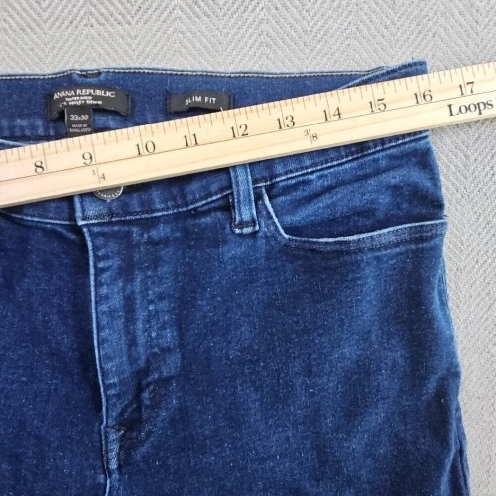 Banana Republic Watershed Mill Valley Denim Jeans Men's 33x30 Slim‎ Fit Blue EUC